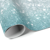 Helles Aquablau Glanz Weiß Glitter Muster Geschenkpapier (Rolleneckpunkt)