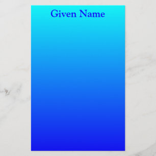 Helles Aquablau Personalisierter Ombre Briefpapier