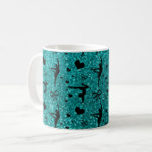 Helles Aquagymnastik-Glittermuster Kaffeetasse (Vorderseite Links)