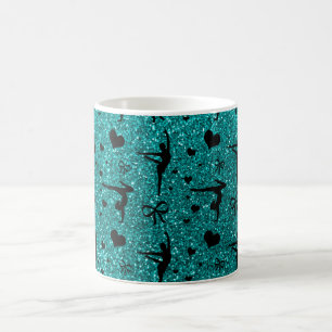 Helles Aquagymnastik-Glittermuster Kaffeetasse