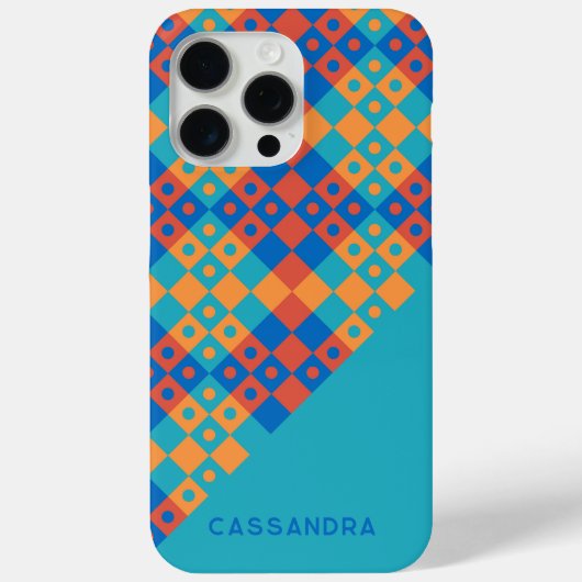 Helles Aquamarin Blue Orange Red Midjahrs Kunstmus Case-Mate iPhone Hülle (Rückseite)