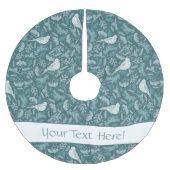 Helles Aquamarines Green Winter White Bird Blumenm Polyester Weihnachtsbaumdecke (Vorderseite)