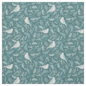 Helles Aquamarines Green Winter White Bird Blumenm Stoff (Muster)