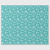 Helles Aquamarines Winterweißes Schneeflockenmuste Geschenkpapier (Flach)