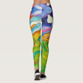 Helles Aquarell-Gleitschirmfliegen Legging Leggings (Rückseite)