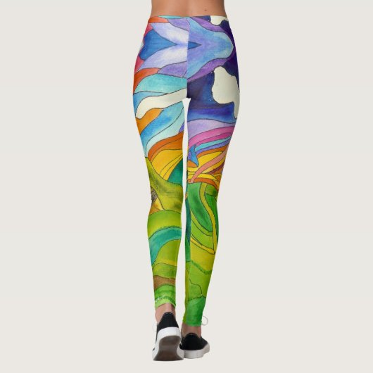 Helles Aquarell-Gleitschirmfliegen Legging Leggings (Rückseite)
