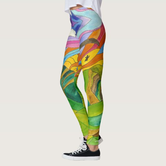 Helles Aquarell-Gleitschirmfliegen Legging Leggings (Links)