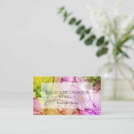 Helles Aquarelldesign Visitenkarte (Stehend Vorderseite)