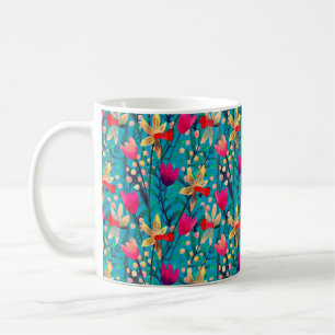 Helles Aquarellmuster nahtlos mit schönem Muster Kaffeetasse