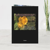 "Helles Auftauchen vom dunklen" Gedicht/von der Dankeskarte (Rückseite)