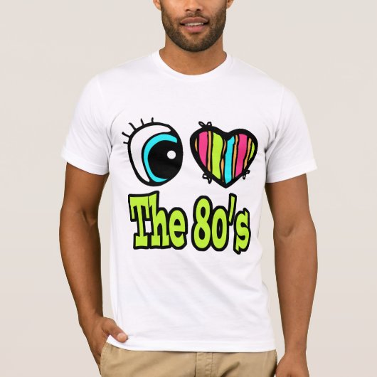 Helles Auge Herz I Liebe 80er T-Shirt (Vorderseite)