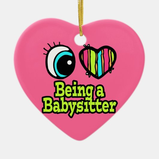 Helles Auge Herz I Liebe als Babysitter Keramikornament (Vorne)