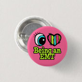 Helles Auge Herz I Liebe als EMT Button (Vorne & Hinten)