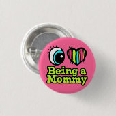 Helles Auge Herz I Liebe als Mami Button (Vorne & Hinten)