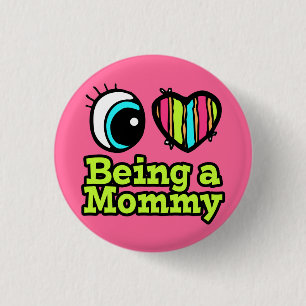 Helles Auge Herz I Liebe als Mami Button