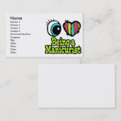 Helles Auge Herz I Liebe als Manikurist Visitenkarte (Vorne/Hinten)