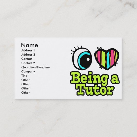 Helles Auge Herz I Liebe als Tutor Visitenkarte (Vorderseite)