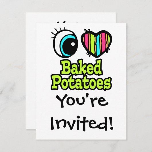 Helles Auge Herz I Liebe Backkartoffeln Einladung (Vorne/Hinten)