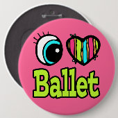 Helles Auge Herz I Liebe Ballett Button (Vorne & Hinten)