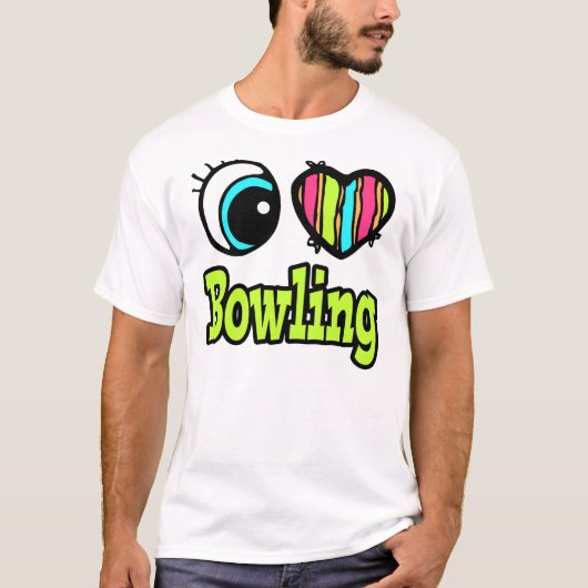 Helles Auge Herz I Liebe Bowling T-Shirt (Vorderseite)