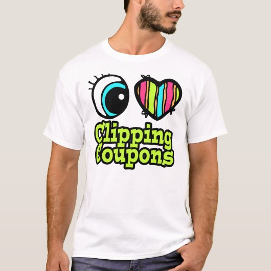 Helles Auge Herz I Liebe Clipping Coupons T-Shirt (Vorderseite)