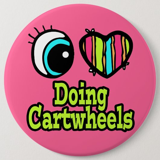 Helles Auge Herz I Liebe Dosierung Cartwheels Button (Vorderseite)