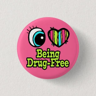 Helles Auge Herz I Liebe drogenfrei Button