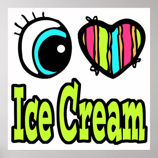 Helles Auge Herz I Liebe Eiscreme Poster (Vorne)