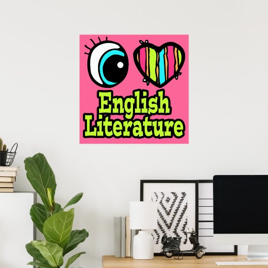 Helles Auge Herz I Liebe Englische Literatur Poster (Heimbüro)