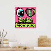 Helles Auge Herz I Liebe Englische Literatur Poster (Küche)
