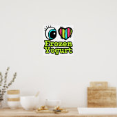 Helles Auge Herz I Liebe Frozen Jogurt Poster (Küche)