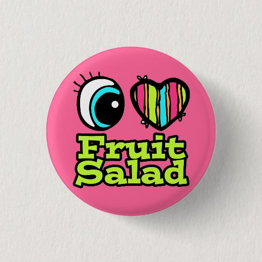 Helles Auge Herz I Liebe Fruchtsalat Button (Vorderseite)