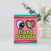 Helles Auge Herz I Liebe Handständer Postkarte (Stehend Vorderseite)