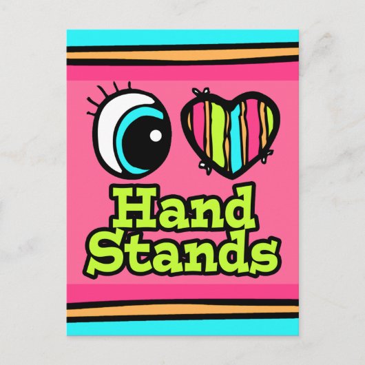 Helles Auge Herz I Liebe Handständer Postkarte (Vorderseite)