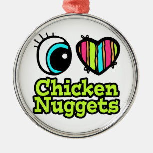 Helles Auge Herz I Liebe Hühnernuggets Ornament Aus Metall