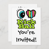 Helles Auge Herz I Liebe Kick Ball Einladung (Vorne/Hinten)