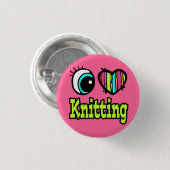 Helles Auge Herz I Liebe Knittern Button (Vorne & Hinten)