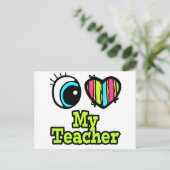 Helles Auge Herz I Liebe mein Lehrer Postkarte (Stehend Vorderseite)