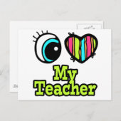 Helles Auge Herz I Liebe mein Lehrer Postkarte (Vorne/Hinten)