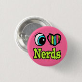 Helles Auge Herz I Liebe Nerd Button (Vorne & Hinten)