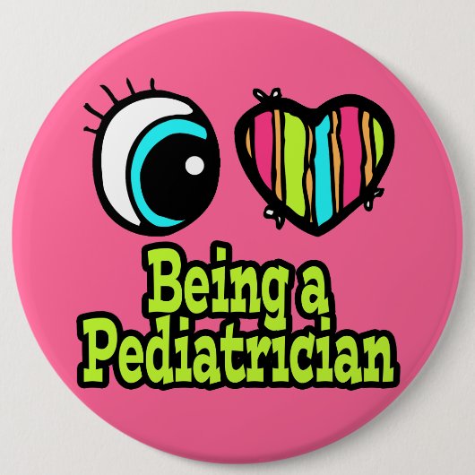 Helles Auge Herz I Liebe Pädiatrie Button (Vorderseite)