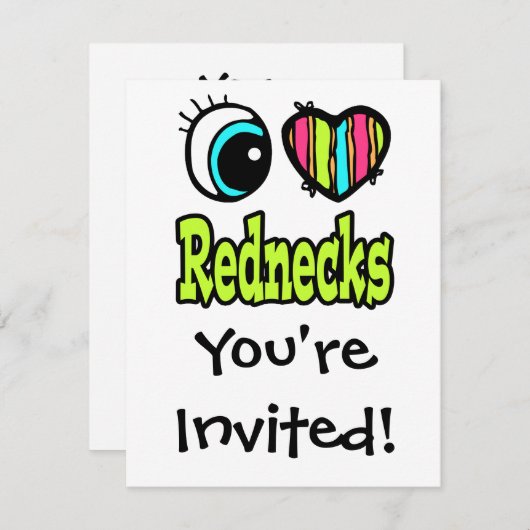 Helles Auge Herz I Liebe Redneck Einladung (Vorne/Hinten)