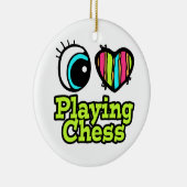 Helles Auge Herz I Liebe Schach spielen Keramikornament (Rechts)