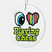Helles Auge Herz I Liebe Schach spielen Keramikornament (Links)