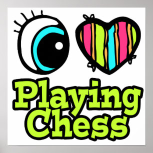 Helles Auge Herz I Liebe Schach spielen Poster