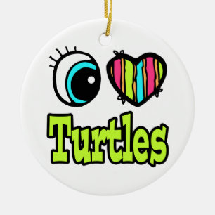 Helles Auge Herz I Liebe Schildkröten Keramik Ornament