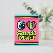 Helles Auge Herz I Liebe Schnecke Mail Postkarte (Stehend Vorderseite)