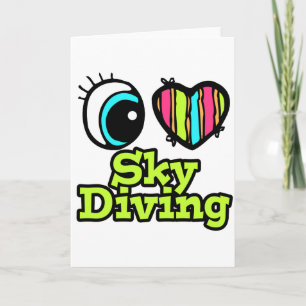 Helles Auge Herz I Liebe Skydiving Karte