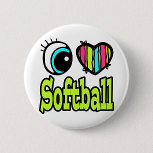 Helles Auge Herz I Liebe Softball Button