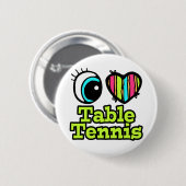 Helles Auge Herz I Liebe Tischtennis Button (Vorne & Hinten)